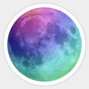 Rainbow Detailed Full Moon Tee Sticker